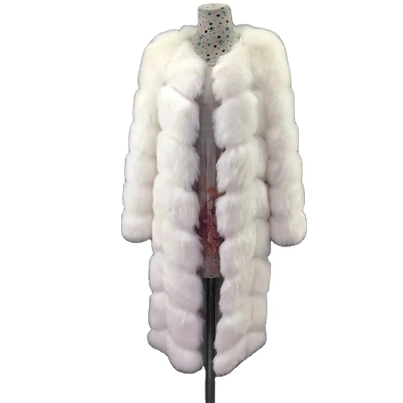 new high quality cheap faux Fox Fur Vest fake Fur Coat For Jacket female coats Vest Waistcoat 110cm long large size Fur Coats