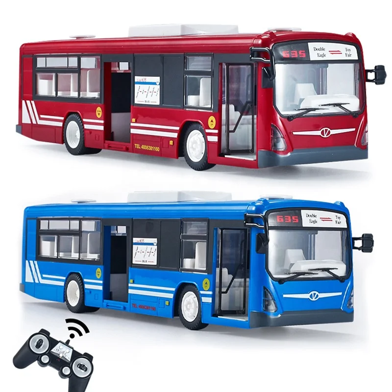High Quality School Rc Remote Radio Control Car Bus Toy for Kids Children with 2.4G and Sound Plastic Electric