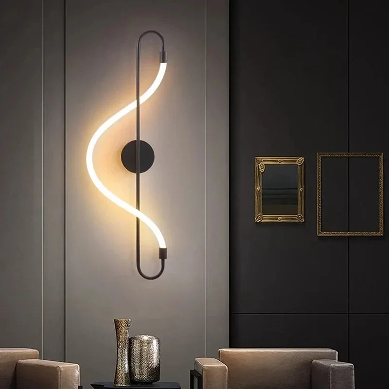 Modern LED Wall Lamp Luxury Home Decor Long Hose Wall Light For Table Dining Room Bar Suspension Design Aisle Backdrop Lighting