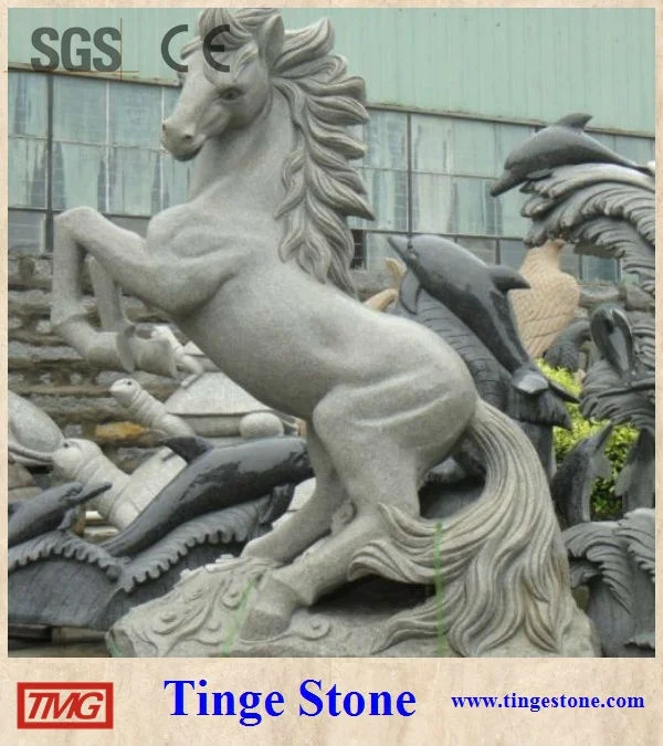 Carved flying and jumping pose horse statue sculptures