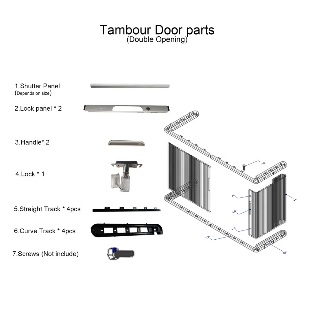 Camper tambour roller shutter door pvc abs slats for caravan shower bathroom toilet accessories by RUIZHAN