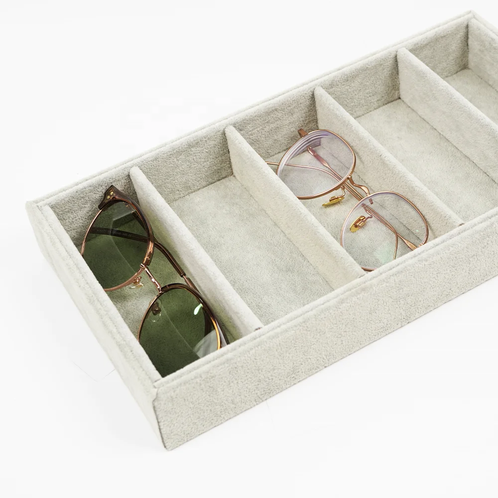 Customized Flannel Eyeglasses Box 3 6 8 Slot Watch Storage Case Gift Pu Leather Travel Sunglasses Box