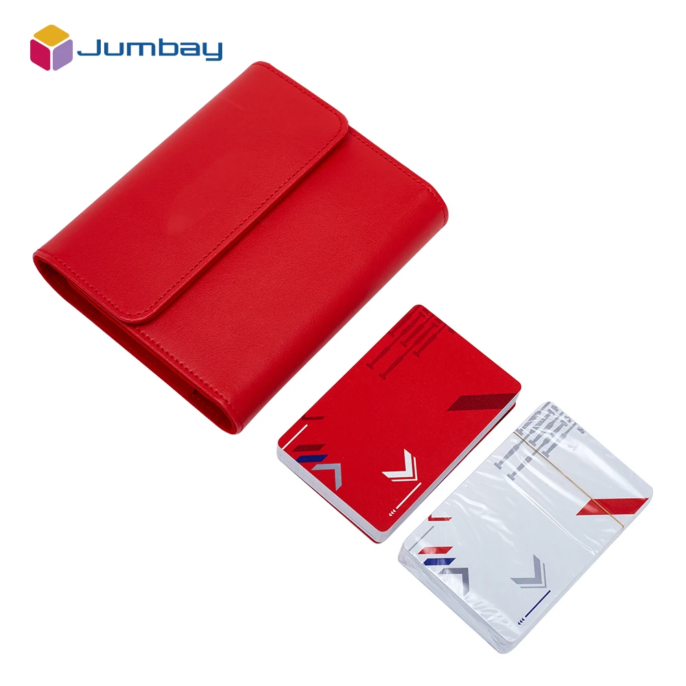 Customized 100% Plastic Offset CMYK Pantone PVC Saudi Bridge Advertising Game Playing Cards With Gift PU Leather Bag Case