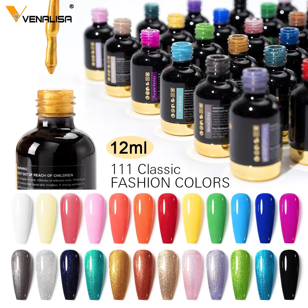 60751x Venalisa Long Lasting Soak off LED Lamp 12ml Pure Colors CANNI Wholesale Free Sample UV Gel Nail Polish