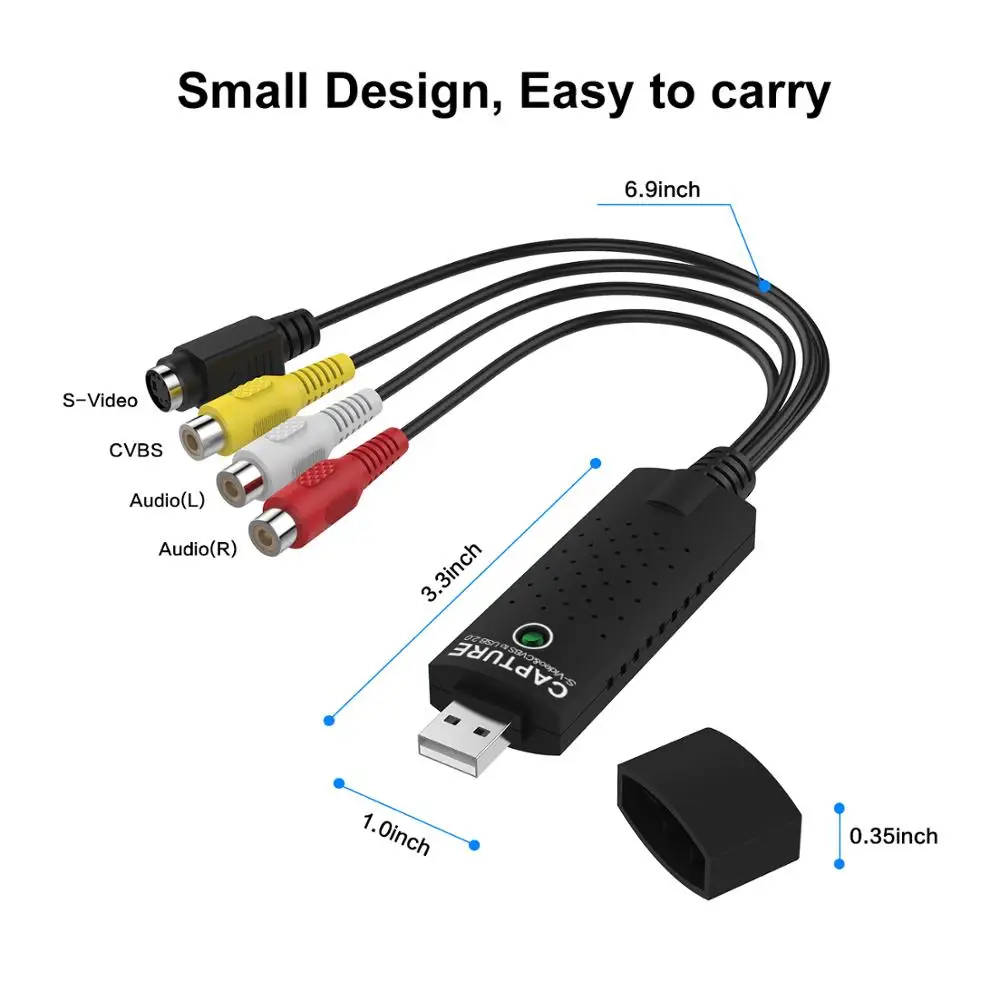 Хорошее качество 720P S-видео CVBS AV USB карта видеозахвата ноутбука для VHS DVD и многого