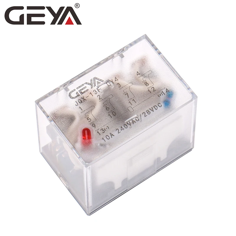 GEYA Electric General Purpose Relay Electromagnetic Relay JQX-13F LY4 14Pins AC 12V 24V 36V 48V 110V 220V 380V