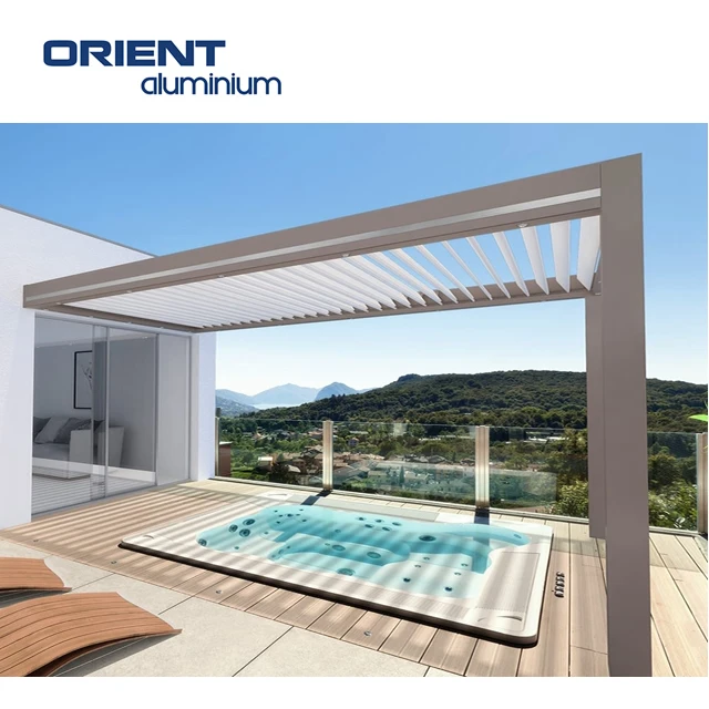 ORIENT 3x3 3x4 Luxury Modern Bioclimatic Pergola Gazebo With Wind Screen Metal Garden Pergola Outdoor Balcony For resell