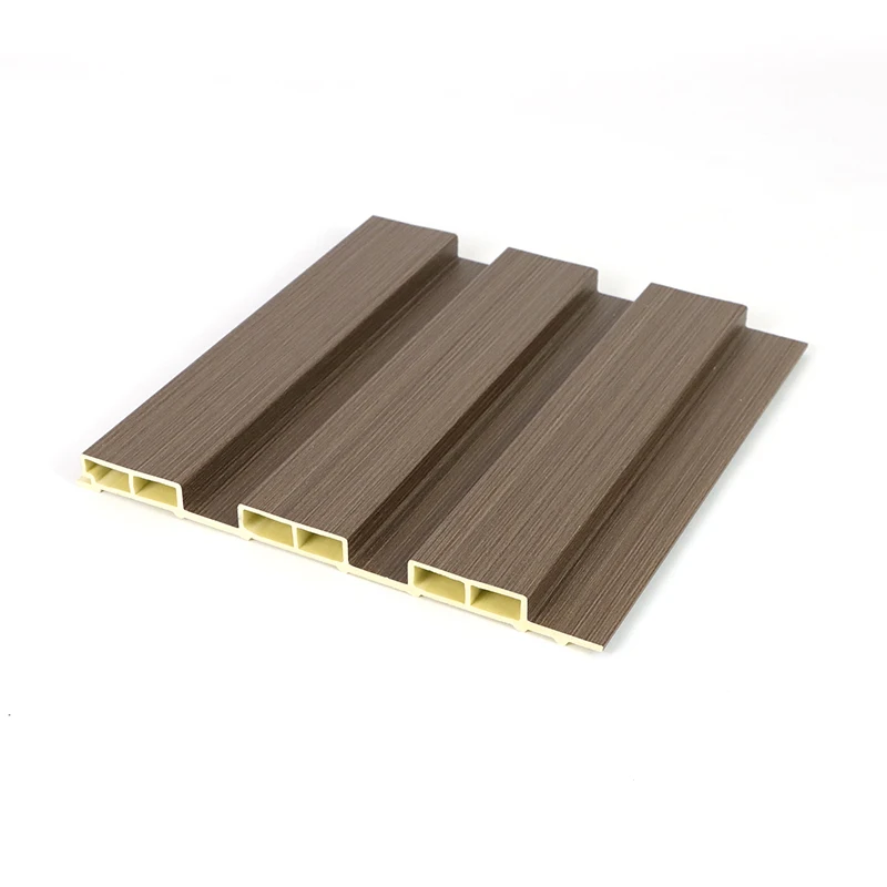 WPC Wooden Grain Wall Cladding Fluted Fireproof Indoor Decoration Wall Panel
