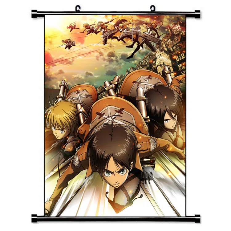22 Styles Cartoon Printing Shingeki No Kyojin Wall Scrolls Poster Anime Attack on Titan Hanging Pictures