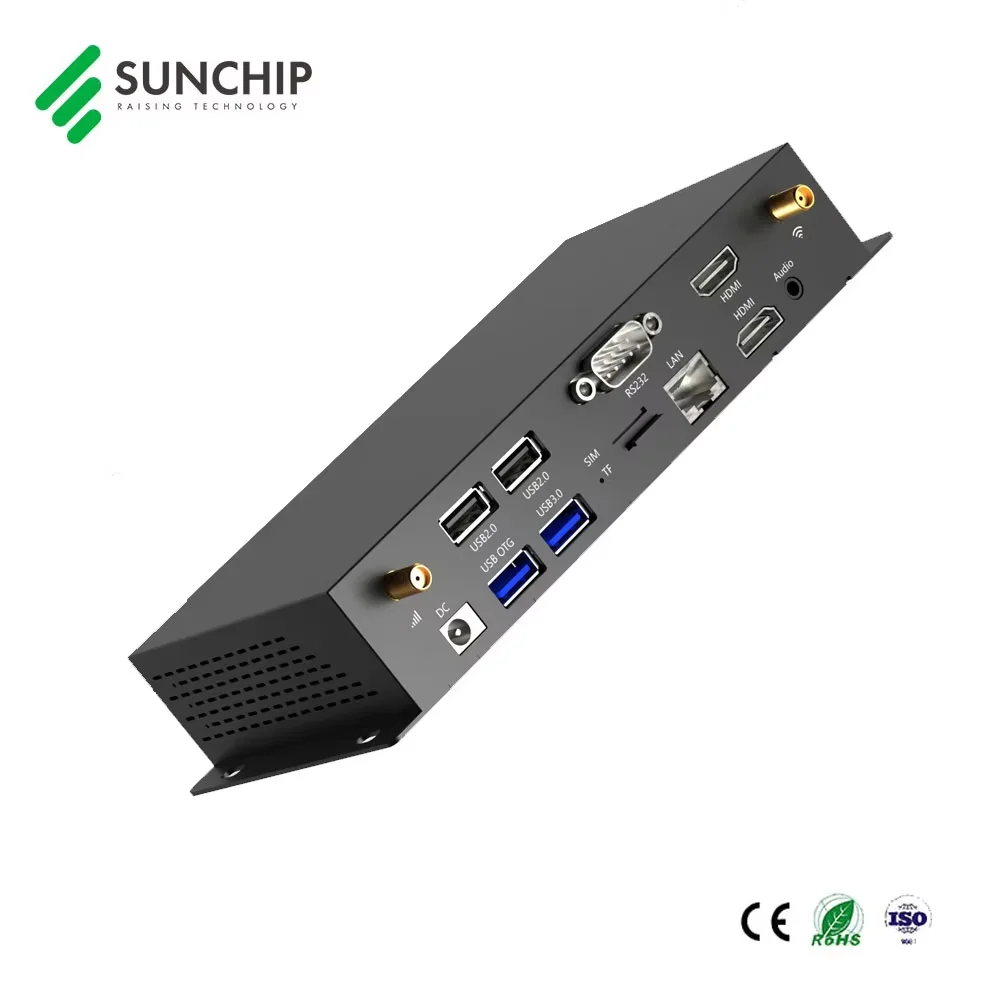Sunchip 4K Media Player Box богатые интерфейсы металлический корпус 2K/4K RK3568 NPU Edge вычислительное устройство RS232