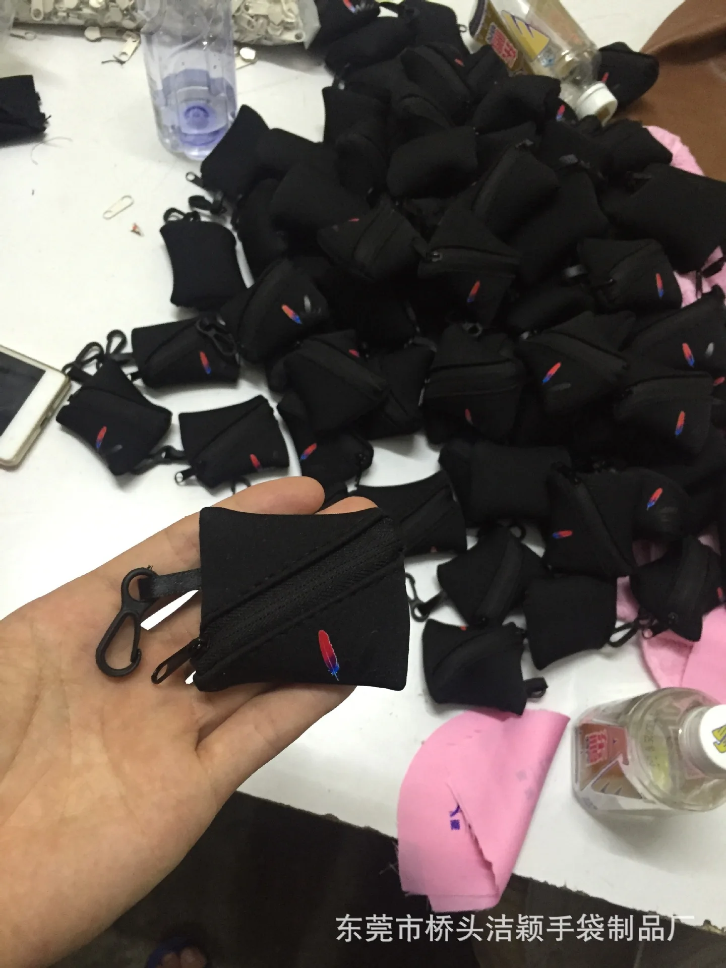 Factory Custom Polyester Portable Travel Small Necklace Jewelry Packaging Pouch Bag Fabric Zipper Key Coin Pouch