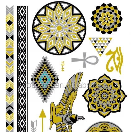 New 2015 Metallic Temporary tattoos foil gold eagle coin designs tattoo stickers