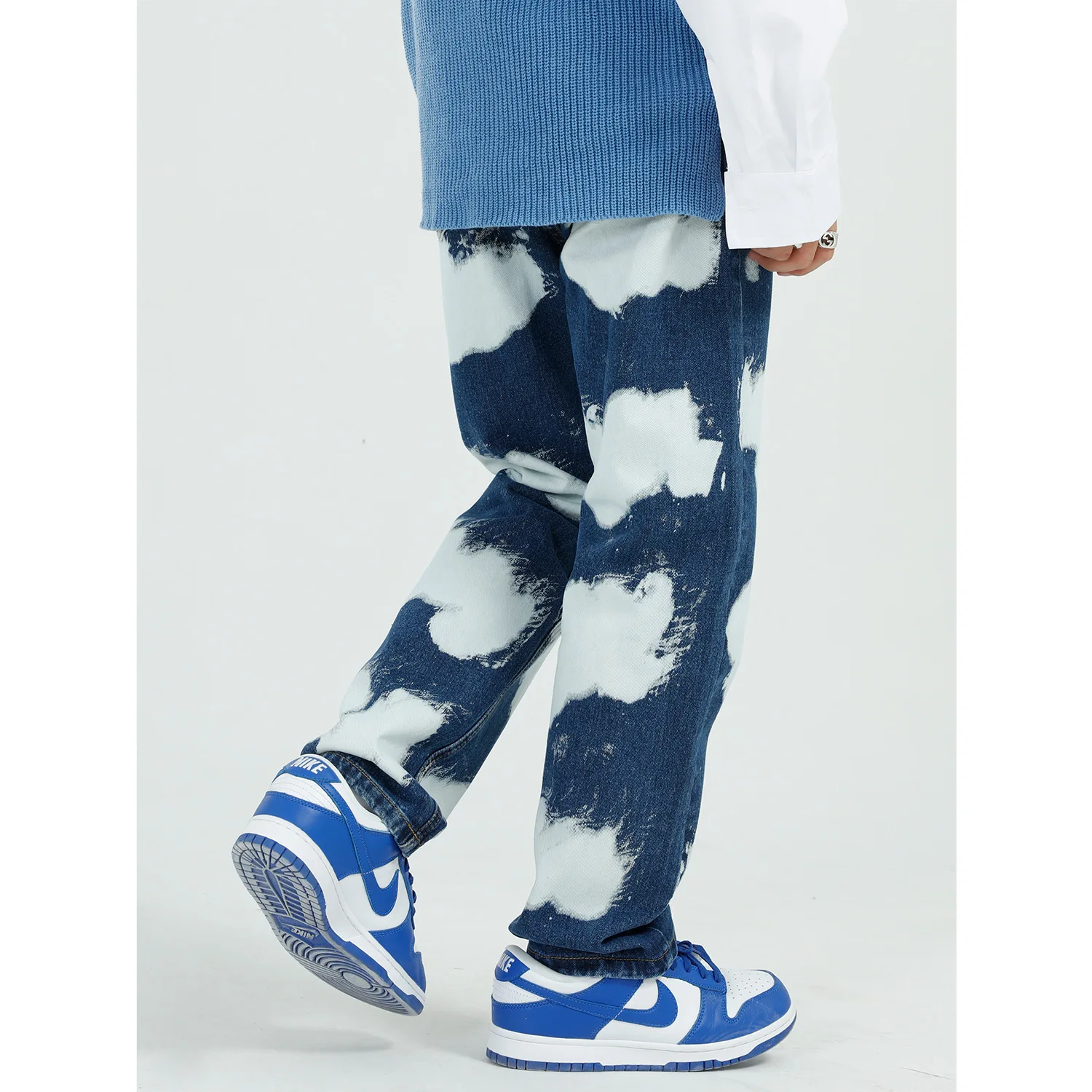
Baggy blue jeans men Hip-hop mens jeans 