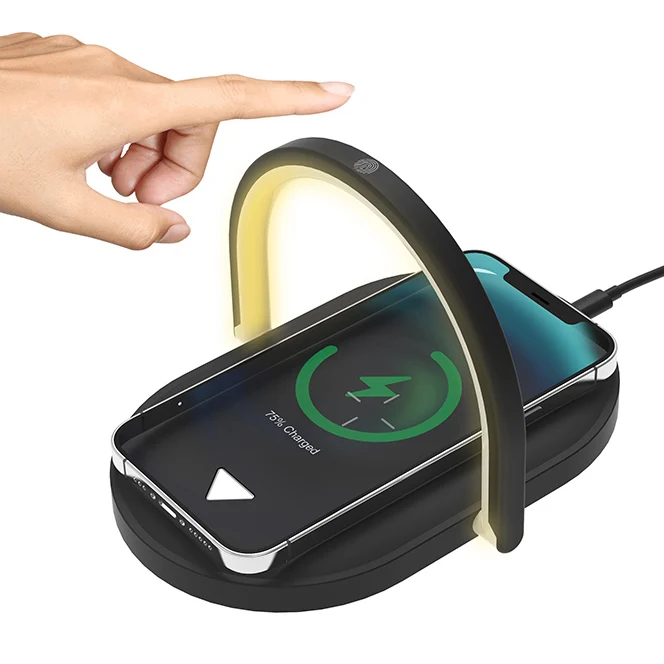 2 IN 1 Table Desk LED Lamp Induction Night Light With Qi Wireless Phone Charger