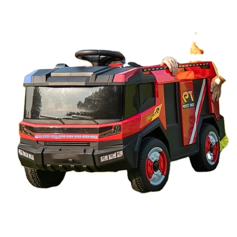 12V Fire Truck Two Seat Rechargeable Battery Baby Big Electric Ride on Toy Car with Remote