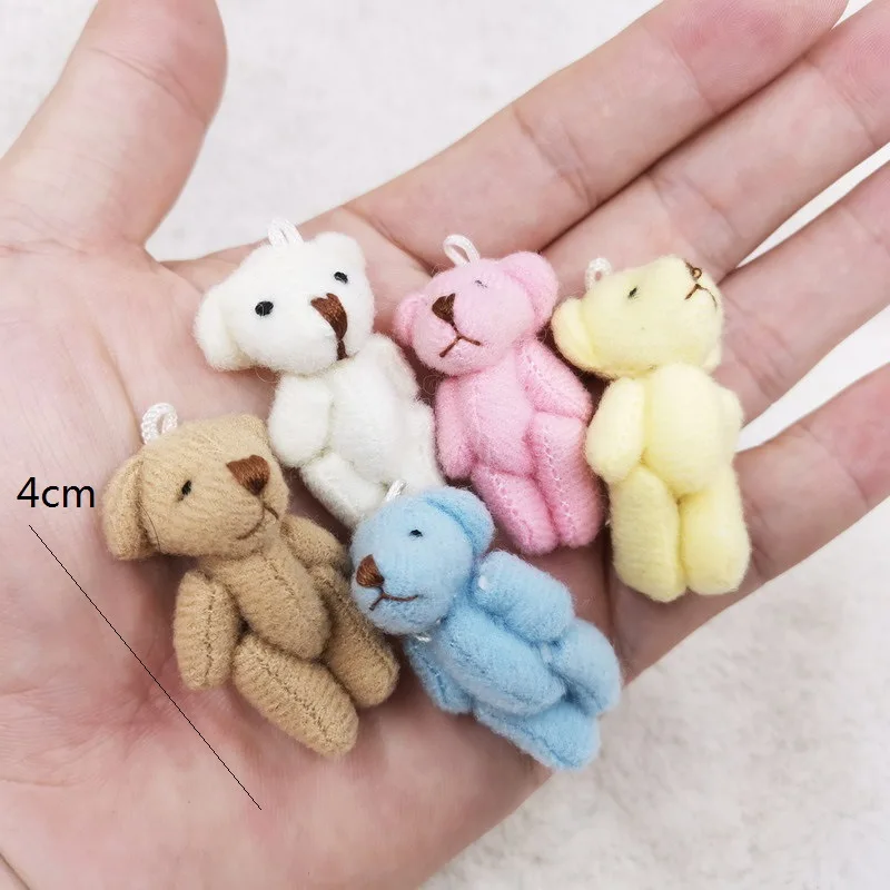 hot selling 4CM cute plush joint teddy bear stuffed toy small stuffed joint teddy bear plush toy for keychain pendant