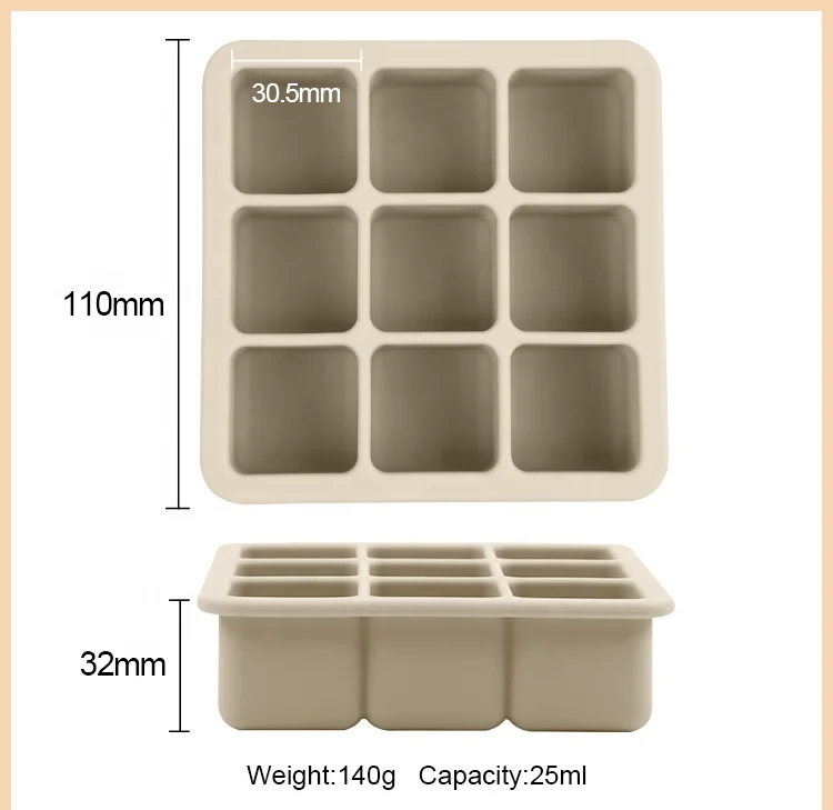 Wholesale New Oem Easy To Clean 9 Cavities Ice Cube Try Food Grade Silicone Handmade Ice Mold Making Ice Tool With Lid