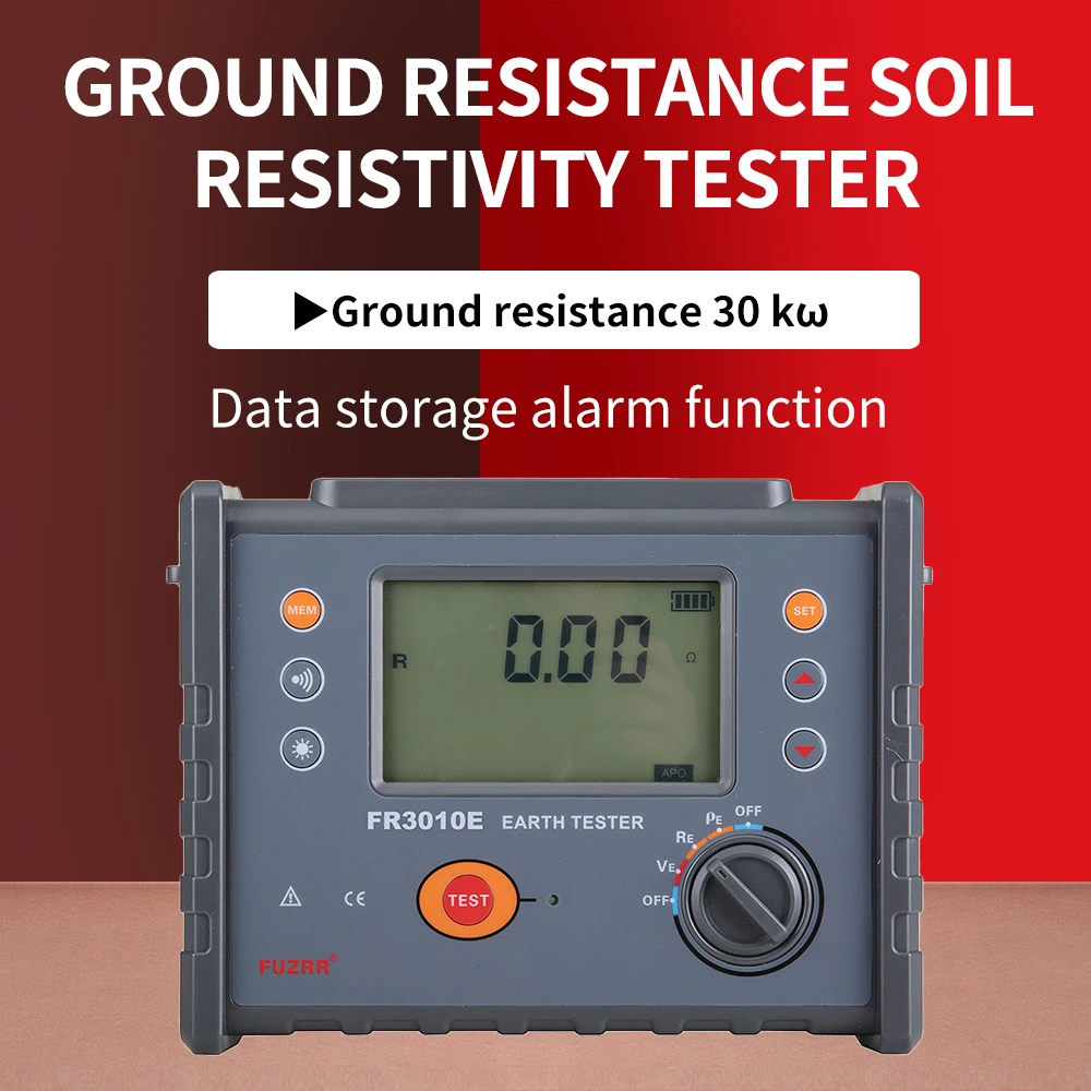 FUZRR FR3010 3000 Ohm Ground Resistance Meter Digital Earth Resistance Tester