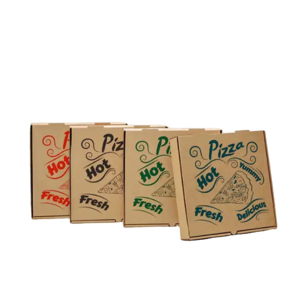 Popular Products Labels Long Food Packaging Carton Pizza Proofing Box Kraft Paper customized Logo Pizza Box Recyclable