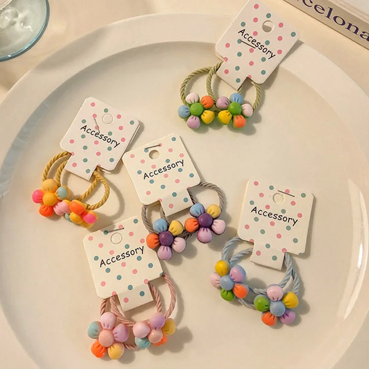 Wholesale  kids mini hair ties  bow  high elastic rubber band  hair rope hair accessories