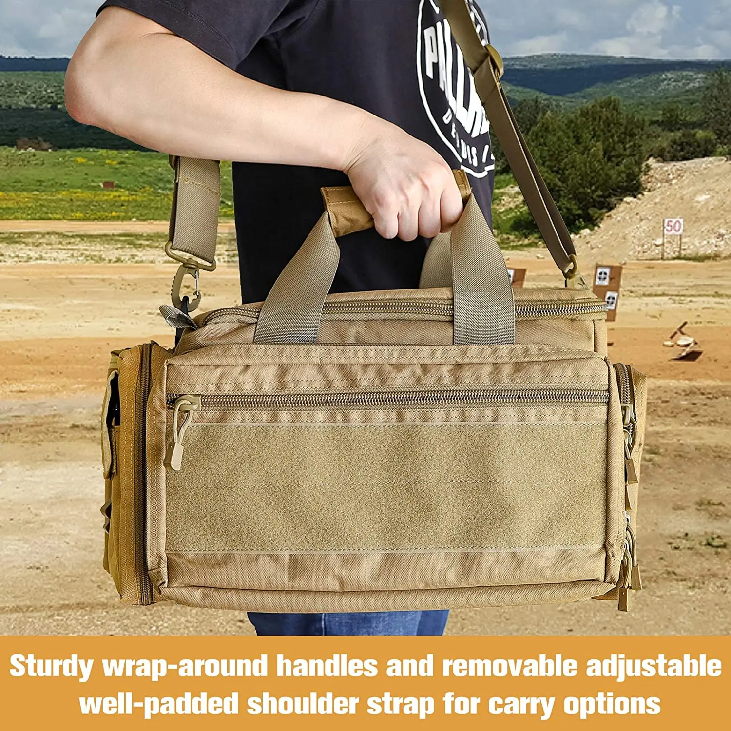 FREE SAMPLE Tactical Range Bag Shooting Bag, Deluxe Padded Shooting Range Bag Large Magazine