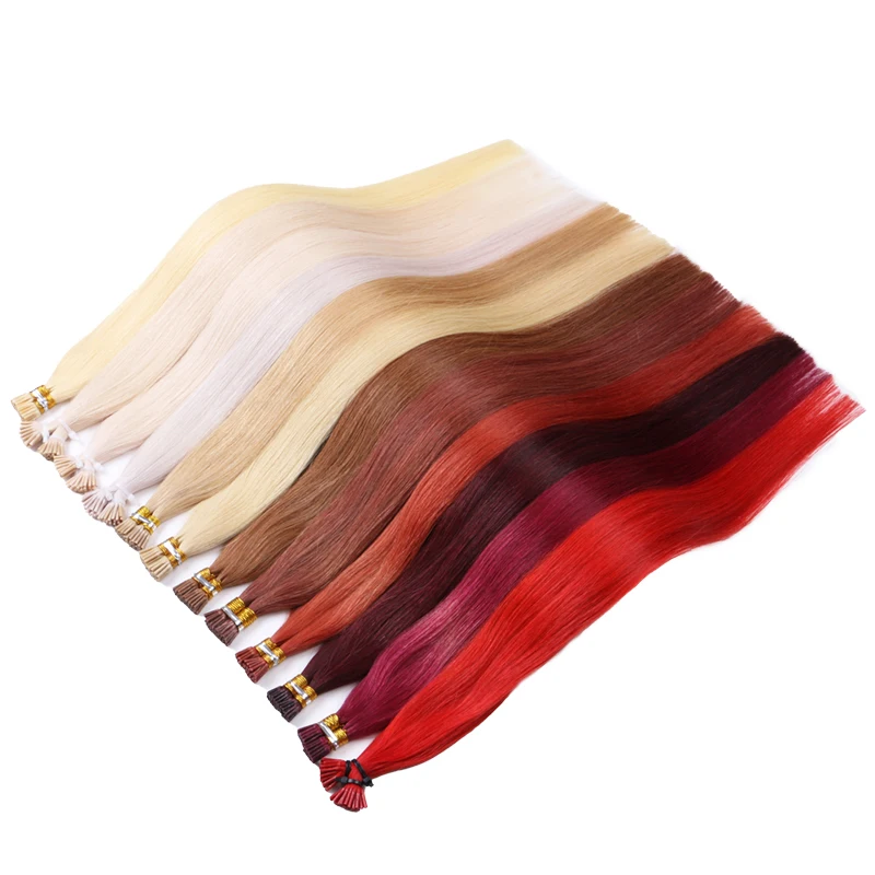 Factory Supply Customized pink i tip hair extensions human hair remy 26 inches balyage human hair extensions i tips