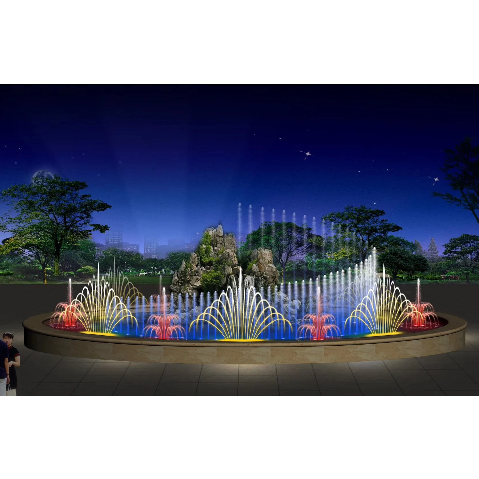 Low Noise Waterfall Outdoor Decorative Country Small Round Water Table Program Fountain