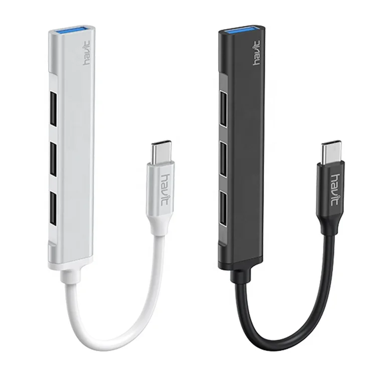 Hb41 Havit Usb Hub 4.0 4 In 1 For Laptop Computer Multifunction Wholesale Charging Phone Dock Station Type-C To Usb Hub