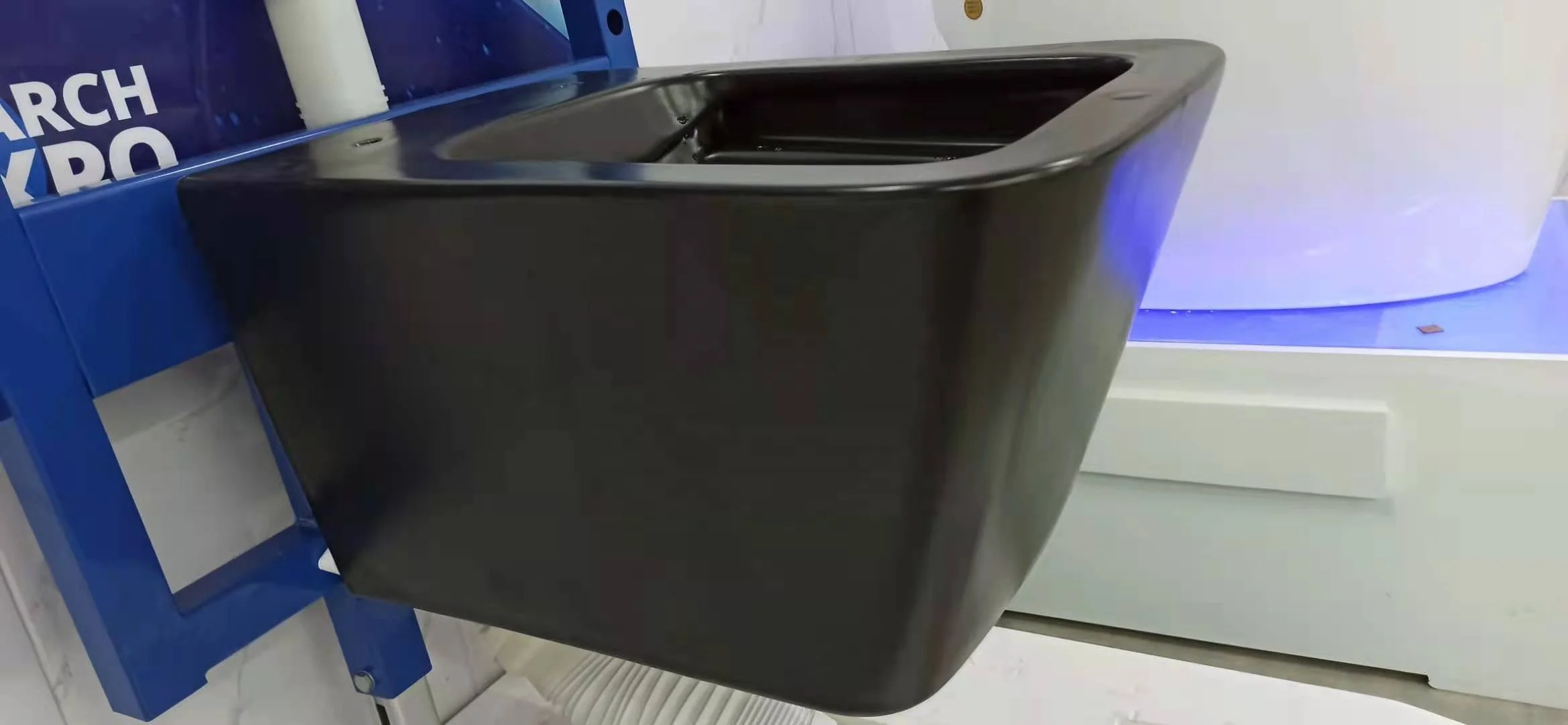 FANNISI  modern sanitary ware bathroom ceramic matte black rimless  WC wall hung toilet wall mounted toilet bowl price