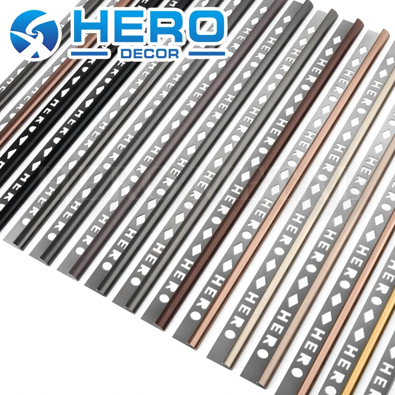 Tile Trims Factory Customized Polished Round Quarter Shape Metal Stainless Steel Tile Trim Strip For Wall and Ceiling Decoration