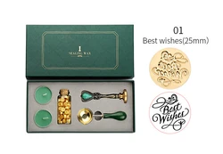 Wholesale Floral Custom Wax Seal Stamp Handle Set Sealing Wax Stick Mold Kit for Wedding Invitations