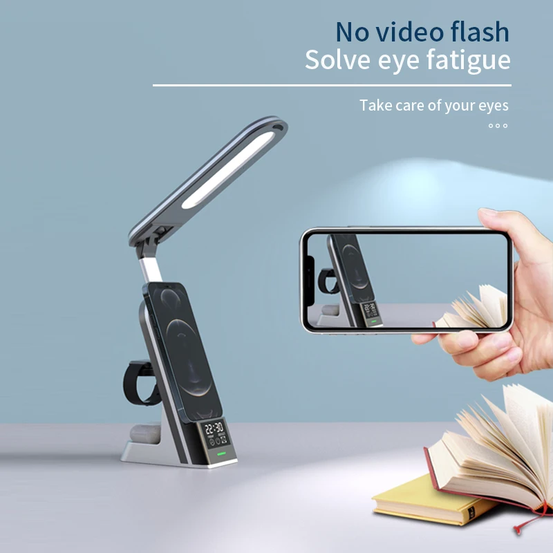 amazons best sellers 2022 7 in 1 wireless charger lamp for smartphones Android headset earphones qi enabled devices