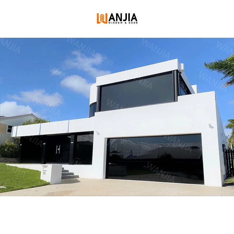 WANJIA американская стандартная бескаркасная дверь гаража оптовая продажа зеркальная стеклянная современная