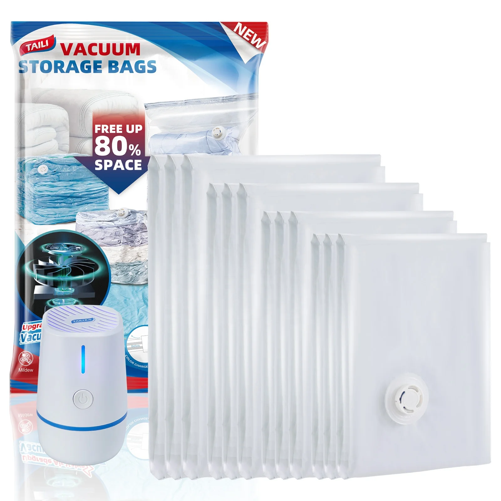 Складной Вакуумный компрессионный пакет для хранения одежды с двойной молнией пластиковый компресса вакуумное хранилище одеял и