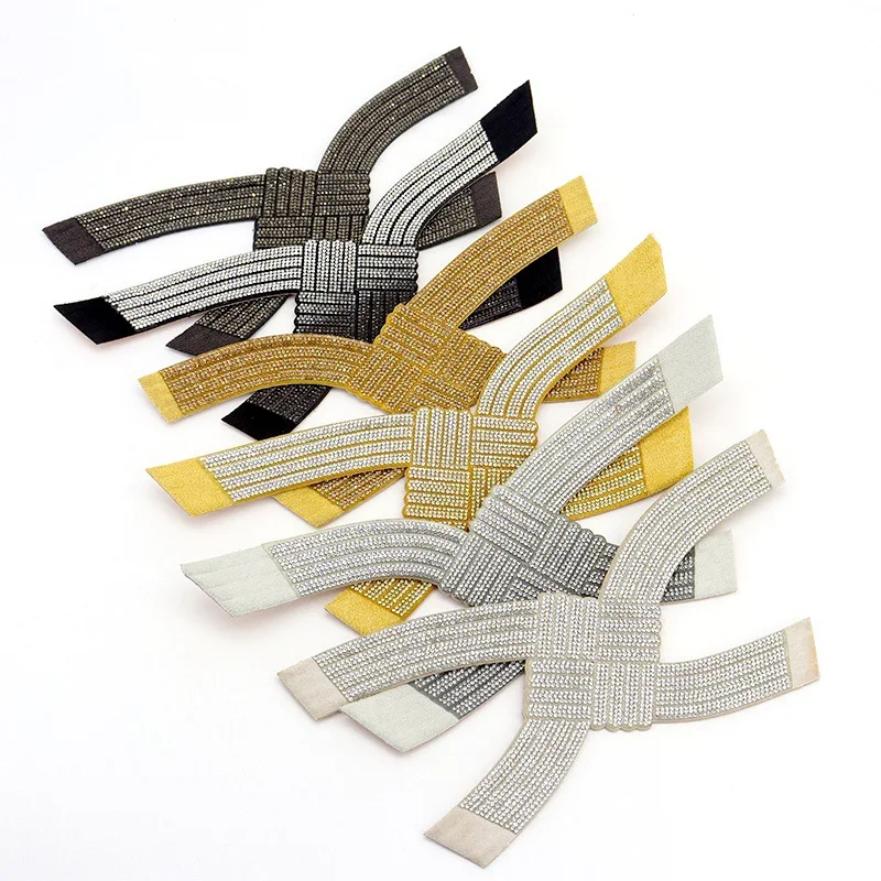 Shoe uppers woven shoe accessories ladies rhinestone shoes upper