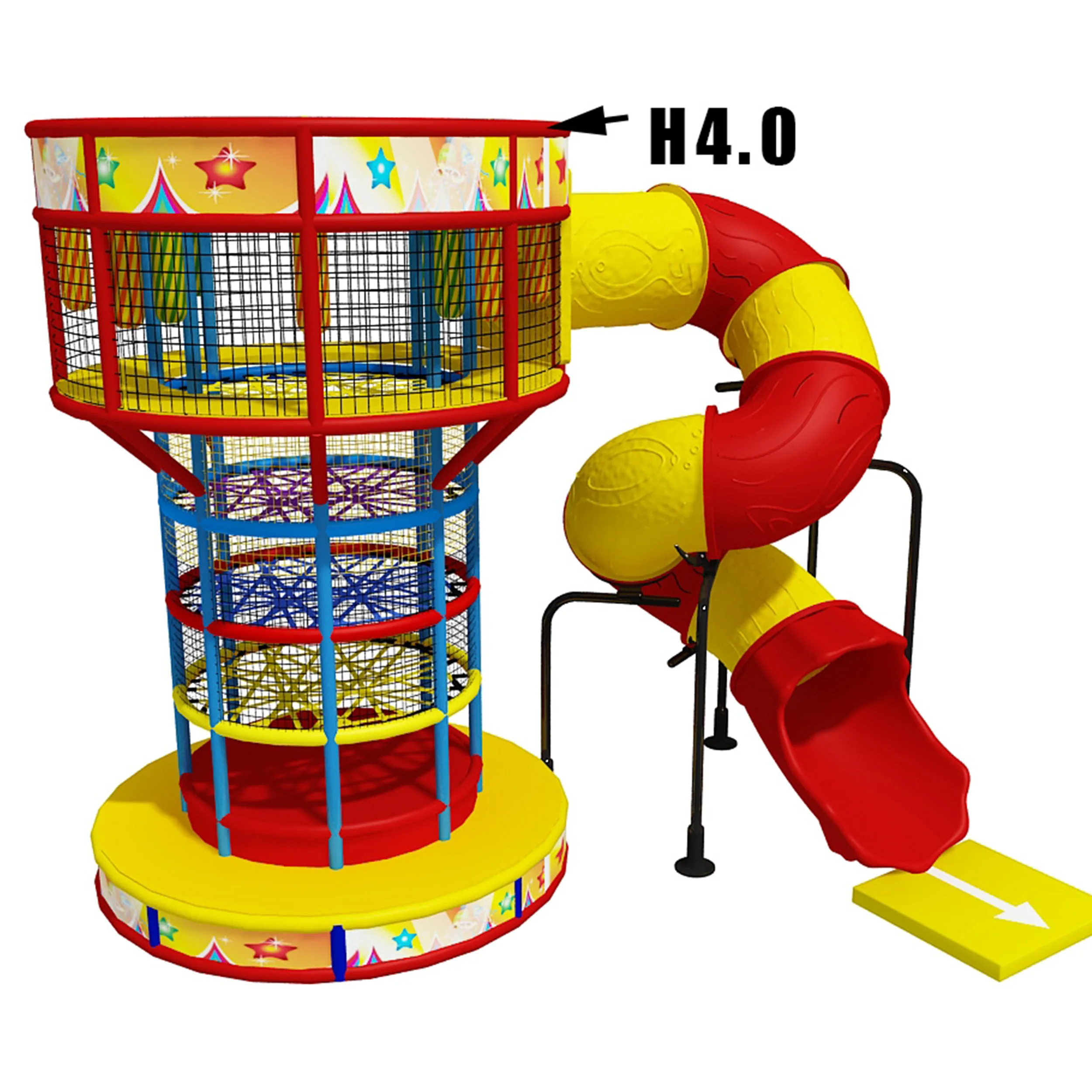 Funny Interactive Spider Tower With Tube Slide
