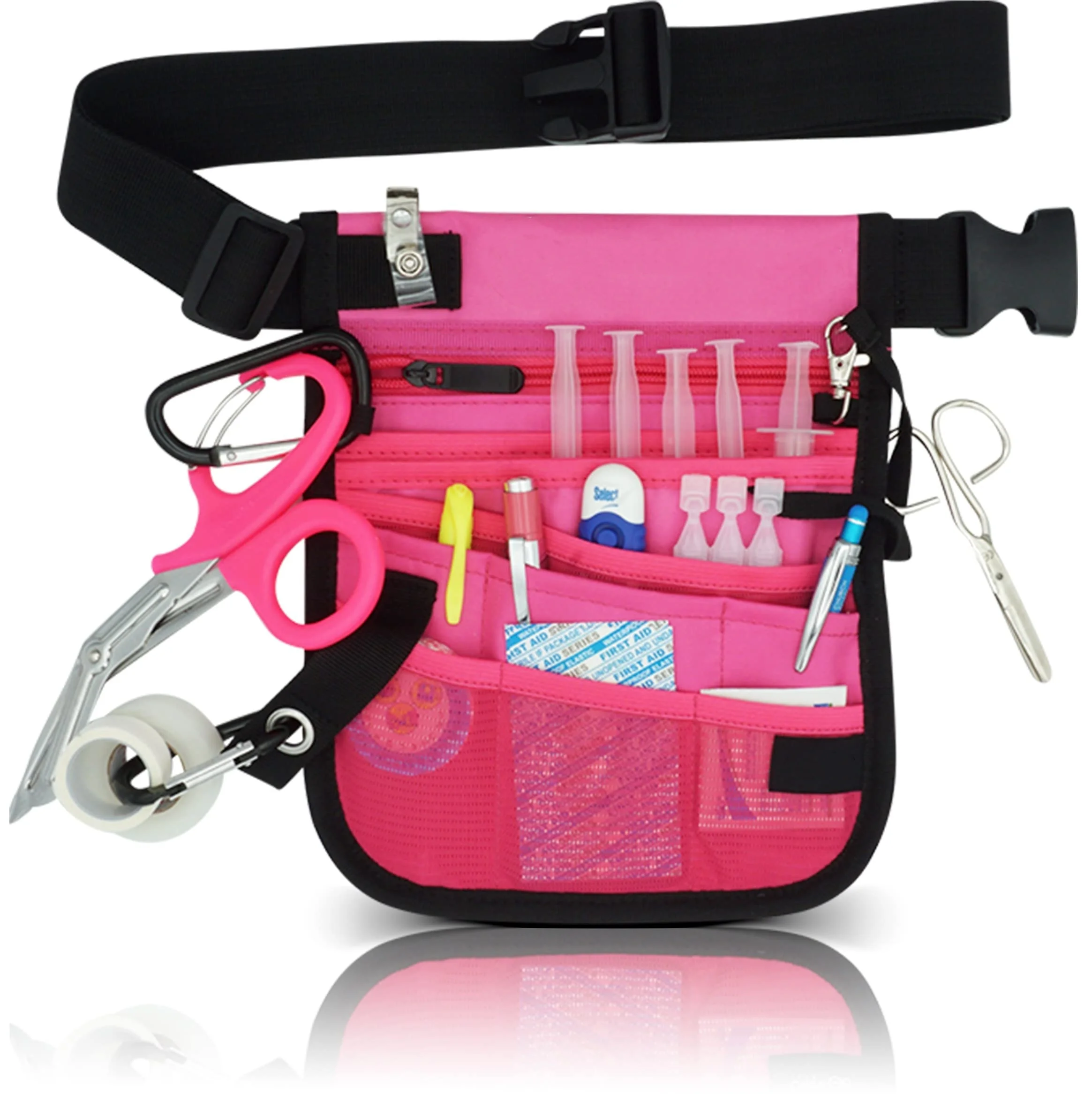 Factory OEM 4 In 1 with Medical Gear Pockets Black Nurse Belt Organizer Pouch for Stethoscopes Utility Nurse Waist Storage Bag