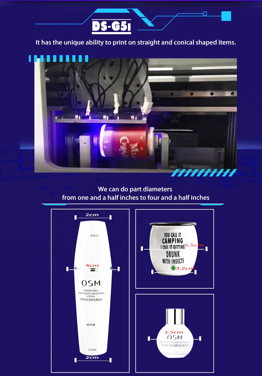 High speed cylinder uv printer for bottle UV Printing