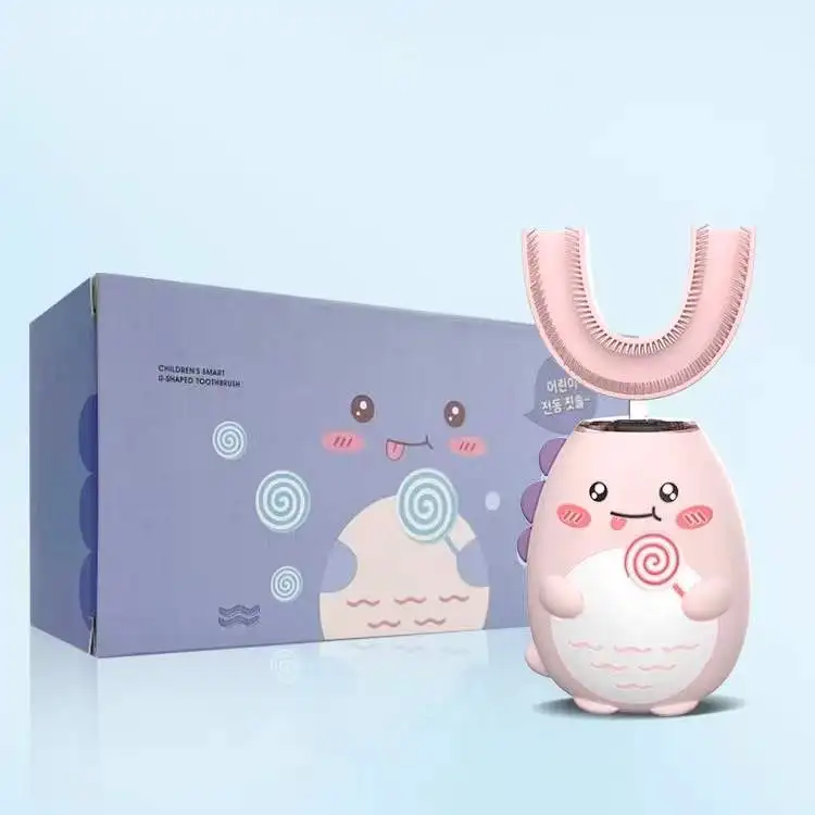 Wholesale Custom U-Shaped 360 Soft Silicone Nano Automatic Baby Kids Children Smart Ultrasonic Electric Toothbrush