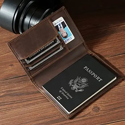Новый дизайн OEM Мужская Обложка для паспорта кошелек Тонкий RFID Блокировка полностью зернистый кожаный