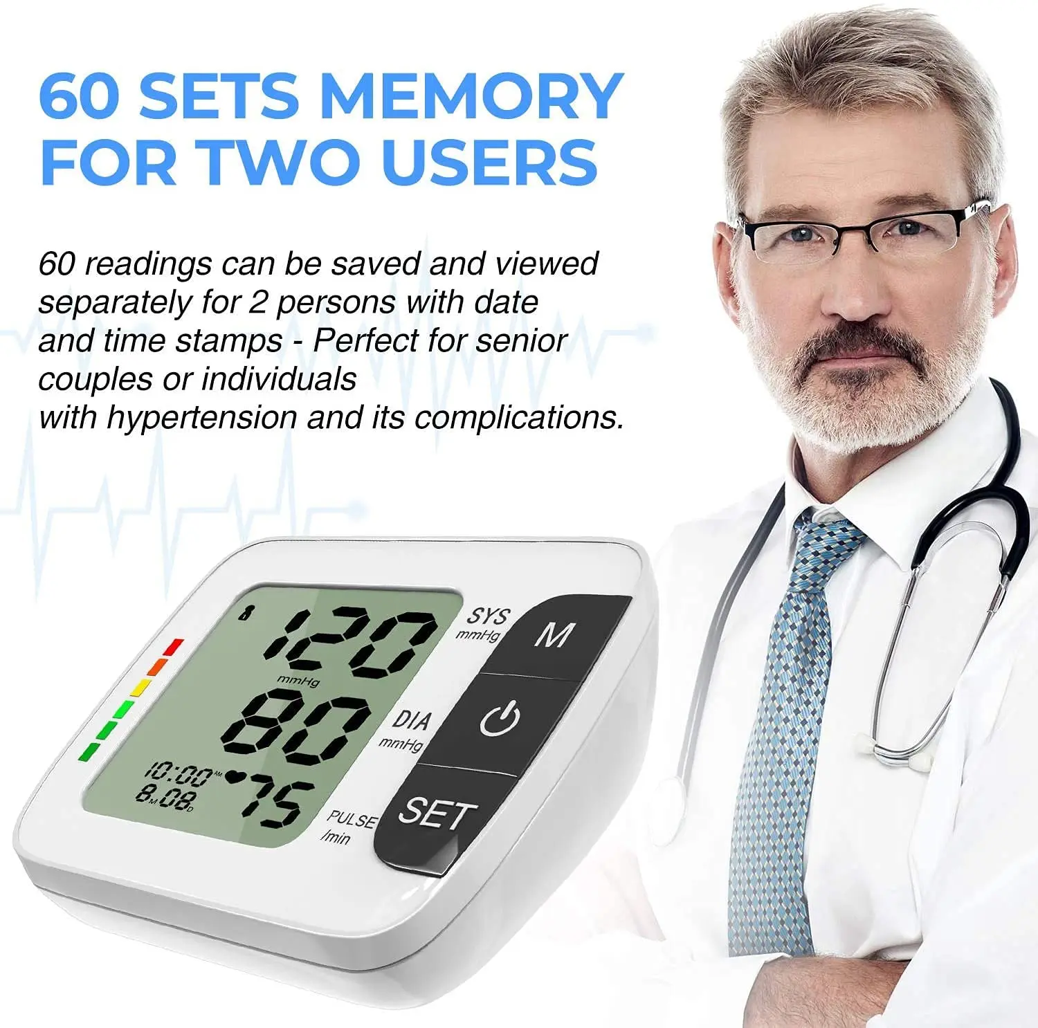 Talking Blood Pressure Monitor Arm Tensiometer MDR Approved