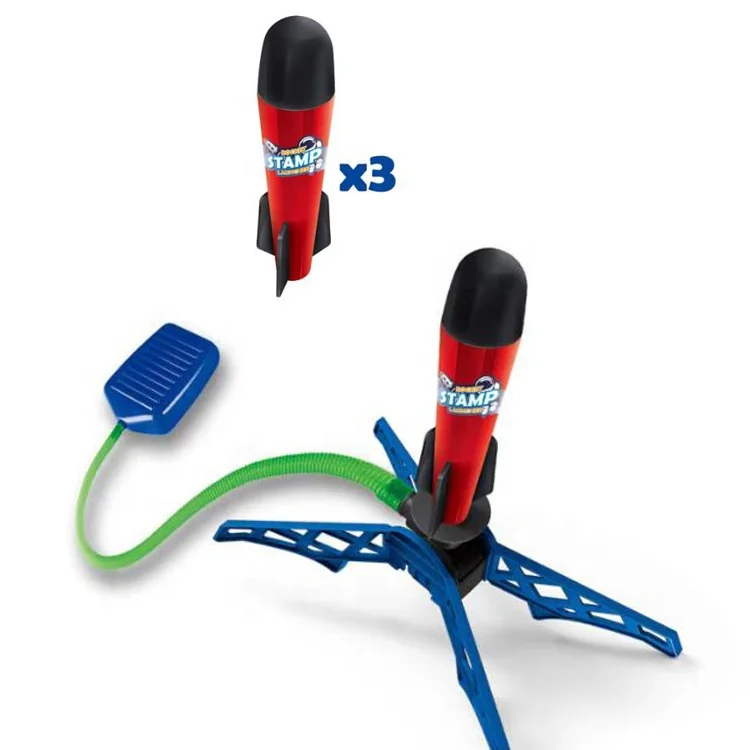 EVA Foam Stomp Rocket With Flashing Light Air Powered EVA Foam Rocket Novel Family Interaction Battle Game Toys For Kids