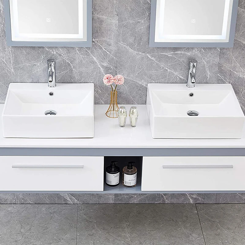 OEM cabinets vanities High Bathroom bathroom vabity sink Ceramic Counter Top Rectangular Wash Basin ceramic basin manufacturers