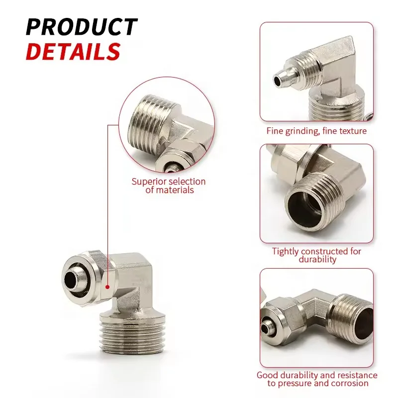 RTS Quick Lock Female Pneumatic Quick Twist Joint Straight Elbow Tee Internal Thread Pipe Fittings