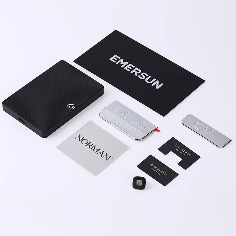 Custom Nickel Metal Label Electroplate Gold Split Character Self-Adhesive Label Sticker