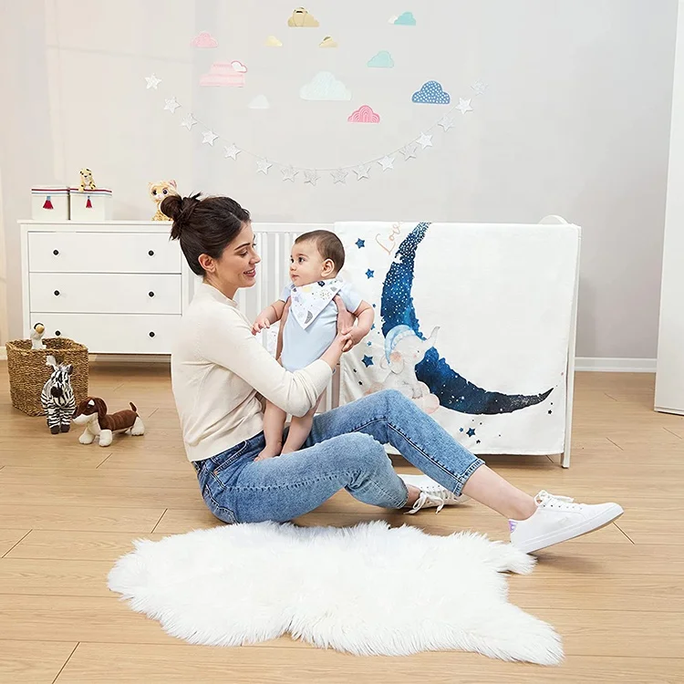 Printed fleece baby month blanket milestone baby blankets for newborns