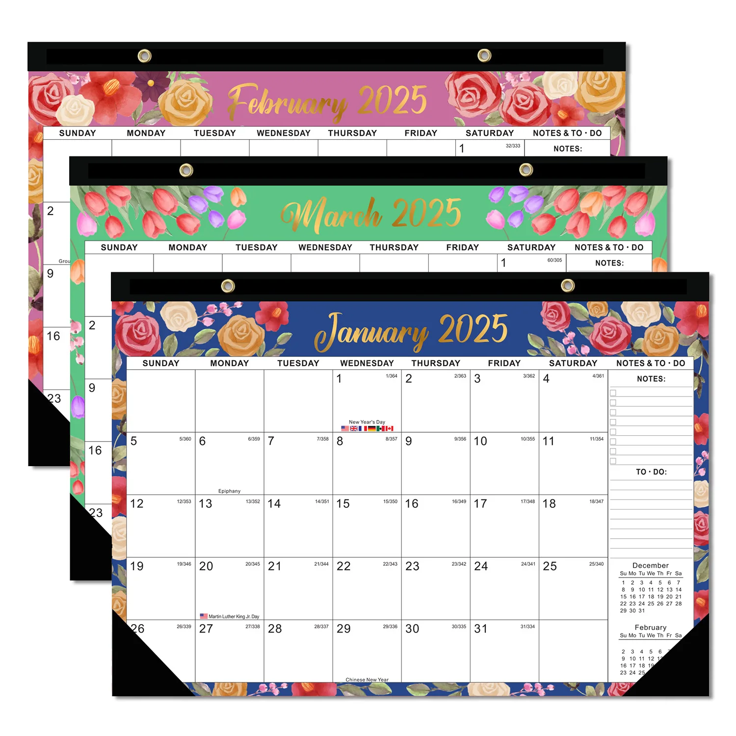 2024-2025 Desktop Monthly Planner with To-Do List and Notes 18 Month Calendar Desk Calendar  for Home and Office
