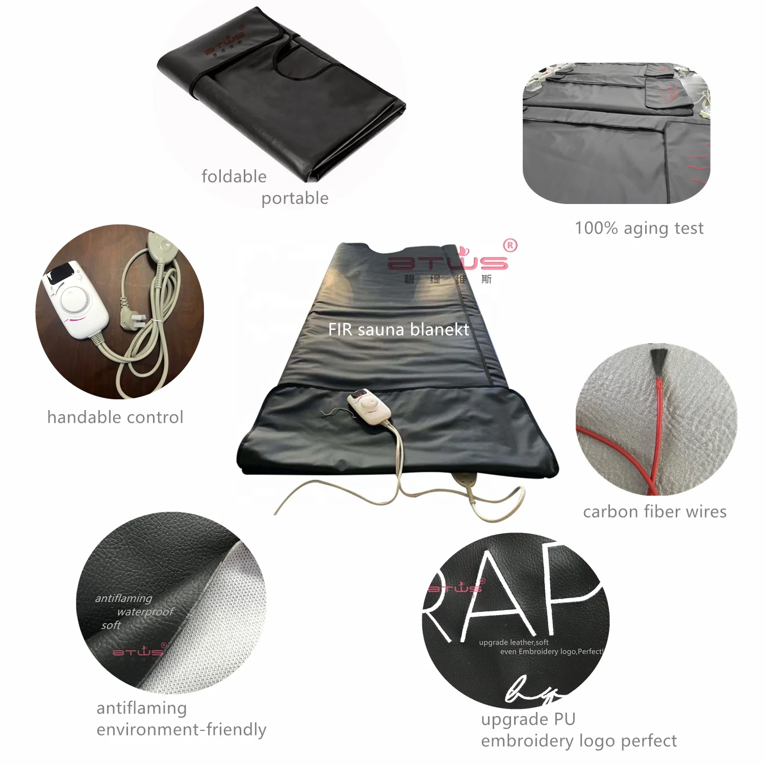 Low EMF Sauna Blanket Slimming therapy heating body wrap blanket For Detox