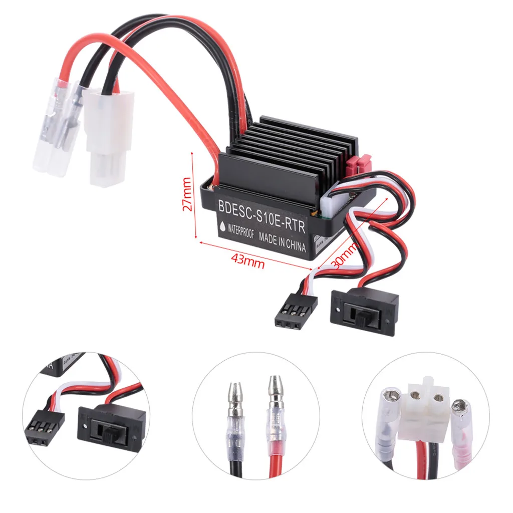 540 55T Brushed Motor with 60A ESC BEC Combo for 1/10 Traxxas Hsp Redcat Rc4wd Tamiya Axial scx10 D90 HPI Rock Crawler