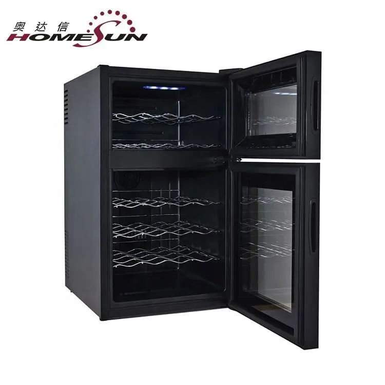 hot sale 24bottles dual zone thermoelectric wine cooler/wine cellar with double glass door